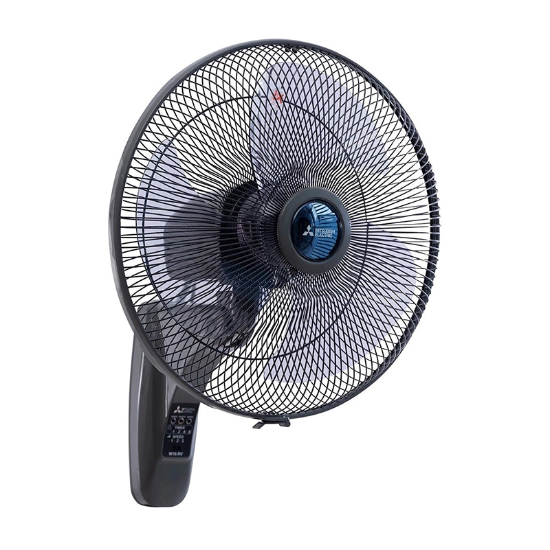 Quạt treo tường Mitsubishi W16-RA-CY-GY xám đậm, có điều khiển