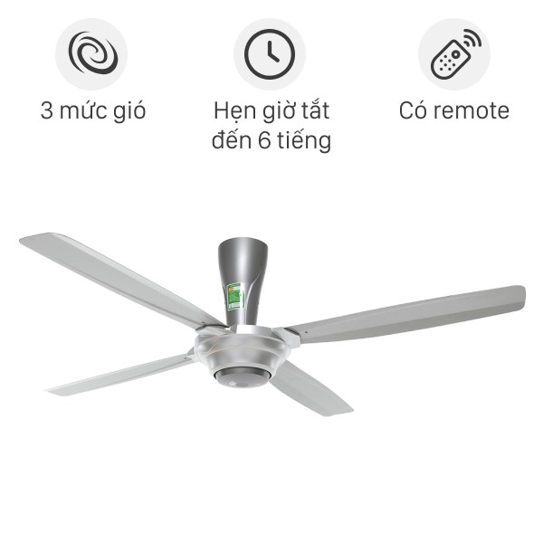 Quạt trần KDK M56PR(SIL) 4 cánh, màu bạc